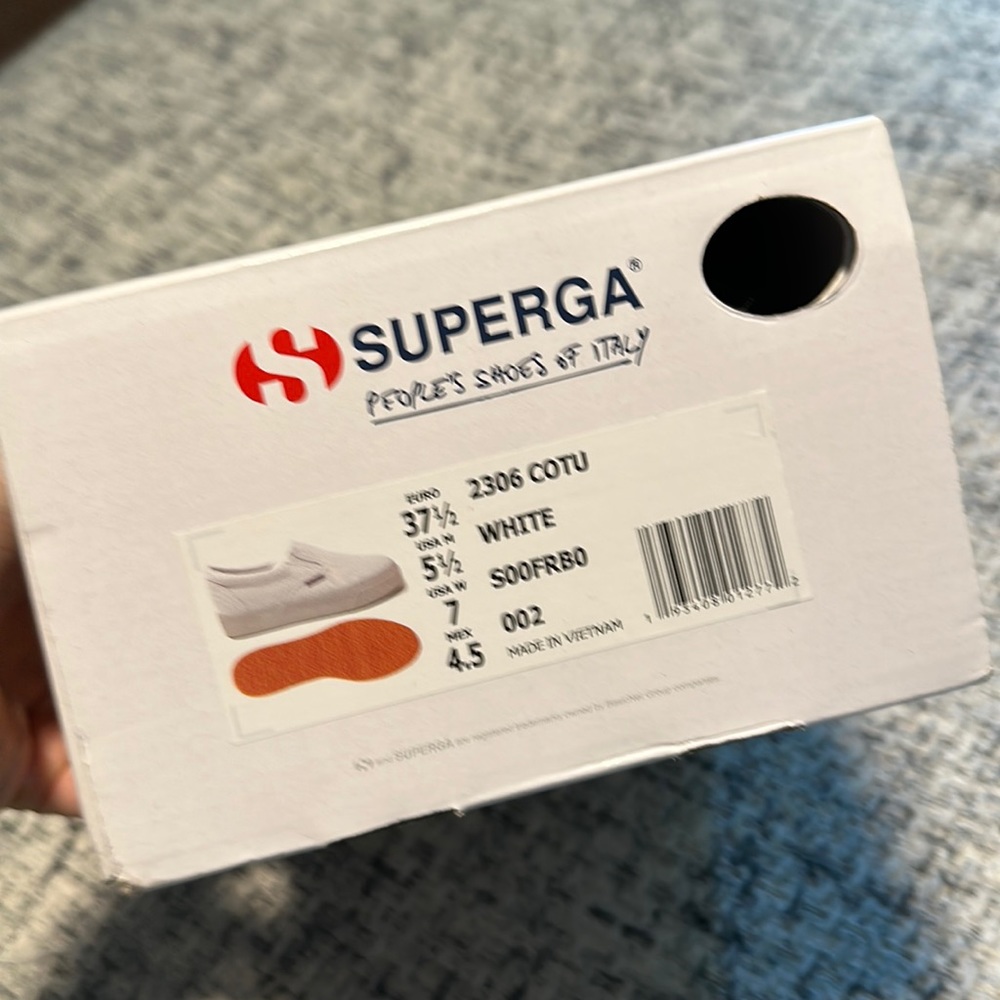 NWT Superga white slip on sneakers